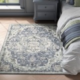 SONGMICS Covor decorativ antiderapant, stil vintage, lavabil la masina, 120&times;170 cm, gri Household NewTrend