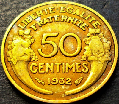 Moneda istorica 50 CENTIMES - FRANTA, anul 1932 * cod 2385 foto