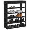 Pantofar Gossi Negru, 80x30x98 cm, Lemn Prelucrat, Suport Pantofi, Rafturi Depozitare, Hol/Intrare
