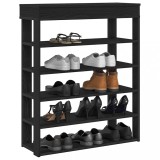 VidaXL Suport pantofi, negru, 80x30x98 cm, lemn prelucrat