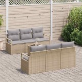 VidaXL Set de canapele pentru grădină 7 pcs Bej, Gri 55 x 55 x 37 cm