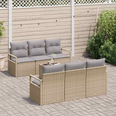 vidaXL Set de canapele pentru grădină 7 pcs Bej și gri 55 x 55 x 37 cm 3346270 foto