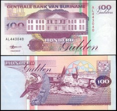 Surinam 1998 - 100 gulden, necirculata foto
