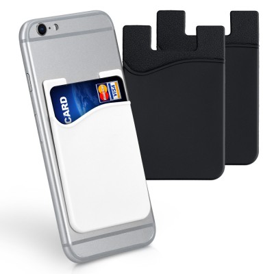 Set 3 Huse card bancar pentru telefon, Kwmobile, Negru/Alb, Silicon, 49594.07 foto