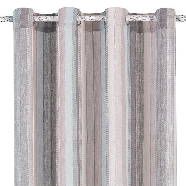 Perdele decorative cu dungi, 140x260cm, maro-verde, 2 buc, AC