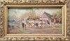 Jean Frasin (1885-1961), pictor rom&acirc;n-"Horă la ţară", ulei, Scene gen, Impresionism