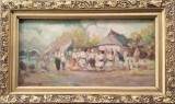 Jean Frasin (1885-1961), pictor rom&acirc;n-"Horă la ţară", ulei