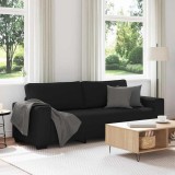 Cumpara ieftin Canapea cu 3 locuri, neagră, 180 cm, material textil