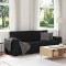 Gossi canapea cu 3 locuri, neagra, 180 cm, material textil
