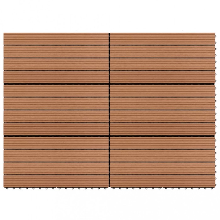 vidaXL Plăci de pardoseală, 6 buc., maro, 60 x 30 cm, WPC, 1 m&sup2;