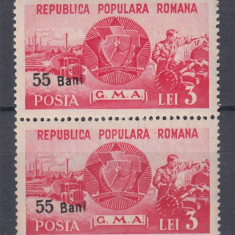 ROMANIA 1952 LP 308 G.M.A. SI F.G.M.A. SUPRATIPAR PERECHE MNH