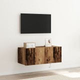 VidaXL Cabinet TV cu Iluminare LED Lemn Vechi 80x35x31 cm