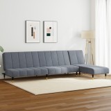 vidaXL Set canapea, 2 piese, gri &icirc;nchis, catifea