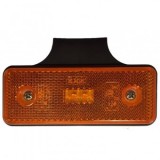 Lampa Laterala LED 12/24V H5, Dreptunghiulara, Galbena, Omologare E9, Catadioptru, Suport 90 grade