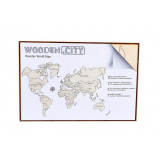 Harta lumii puzzle 3D de perete (XL), Wooden City