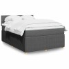 VidaXL Pat box spring cu saltea, gri &icirc;nchis, 140x190 cm, textil 3287452