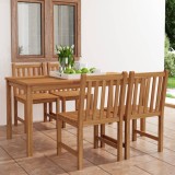 VidaXL Set de mobilier de grădină cu 5 piese, 160x80 cm, lemn masiv de tec