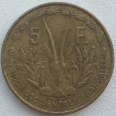 Moneda Africa Occidentala Franceza - 5 Francs 1956