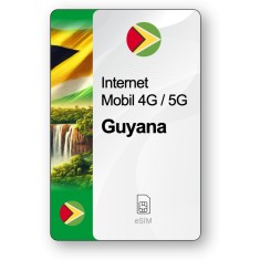 eSIM Internet Guyana, valabil 30 zile, trafic 20 GB, Standard