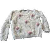 Pulover fetita, culoarea alb, 6-7 ani