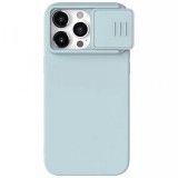 Husa MagSafe pentru Apple iPhone 15 Pro Max, Nillkin, CamShield Silky, Albastra