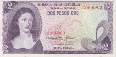 Bancnota Columbia 2 Pesos oro 1973 - P413a UNC ( vezi descriere )
