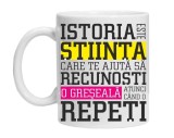 Cana alba personalizata pentru profesori de istorie, INOVATIX&reg;. 330ml