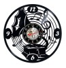 Ceas de perete decorativ din disc de vinil, model Gramofon Vintage, Negru, 30 cm, Mecanism Quartz Silentios