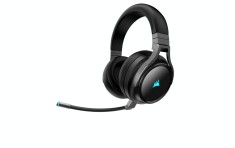 CASTI Corsair, &amp;quot;Virtuoso RGB&amp;quot;, wireless, cu fir, gaming, utilizare multimedia, mic pe brat, detasabil, conectare prin 2.4 GHz(WiFi),Jack 3.5 mm,USB 2. foto