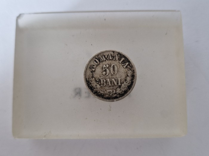 Romania 50 Bani 1876 Argint.