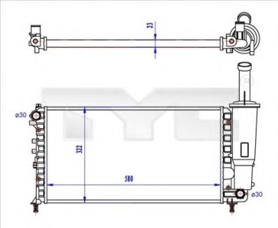 Radiator, racire motor FIAT PUNTO Van (188AX) (2000 - 2009) TYC 709-0027-R foto