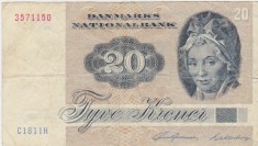 DANEMARCA 20 COROANE KRONER ND(1979-1988) F