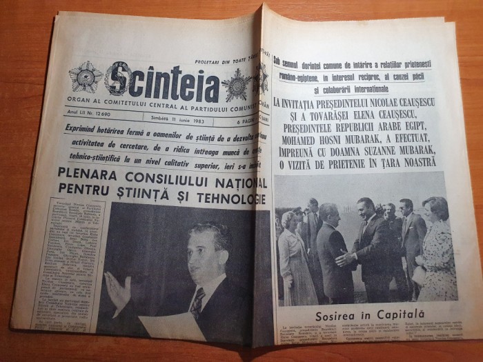 scanteia 11 iunie 1983-ceausescu intalnire cu hosni mubarak