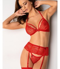 Lenjerie intima femei, rosu, dantela sexy, Obsessive (DB)