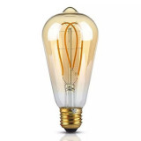 Bec economic cu filament LED, E27, 5 W, 300 lm, 2200 K, lumina alb cald, General