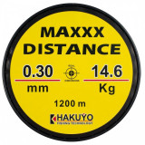 Fir monofilament MAXXX DISTANCE GALBEN FLUO NEON, 1200m, 0.30 mm