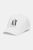 Armani Exchange șapcă de baseball din bumbac culoarea alb, cu imprimeu, XW001179 AF14711