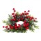 Aranjament decorativ pentru masa de Craciun, model coronita de pus lumanare cu Fructe si Con, 24 cm, Multicolor