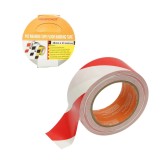 Banda adeziva de avertizare si marcare podea PVC rosu-alb 48mm x 33m HighPower