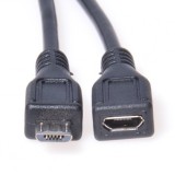 Cablu prelungitor micro USB 2.0 T-M 3m Negru, ku2me3f, Oem