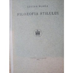 FILOZOFIA STILULUI , EDITIA I de LUCIAN BLAGA , 1924