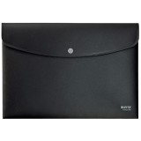 Mapa plastic cu capse Leitz Recycle A4 CO₂ neutru 80% reciclat negru