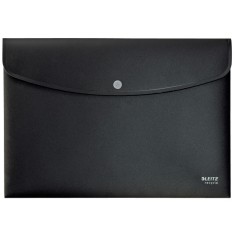 Mapa plastic cu capse Leitz Recycle A4 CO₂ neutru 80% reciclat negru