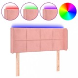Cumpara ieftin Tablie de pat cu LED, roz, 103x16x78/88 cm, catifea