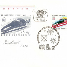 SARITURI CU SCHIURILE JOCURILE OLIMPICE INSBRUCK AUSTRIA FDC 1976