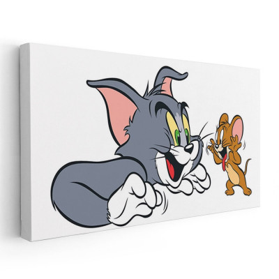 Tablou afis Tom si Jerry desene animate 2191 Tablou canvas pe panza CU RAMA 40x80 cm foto