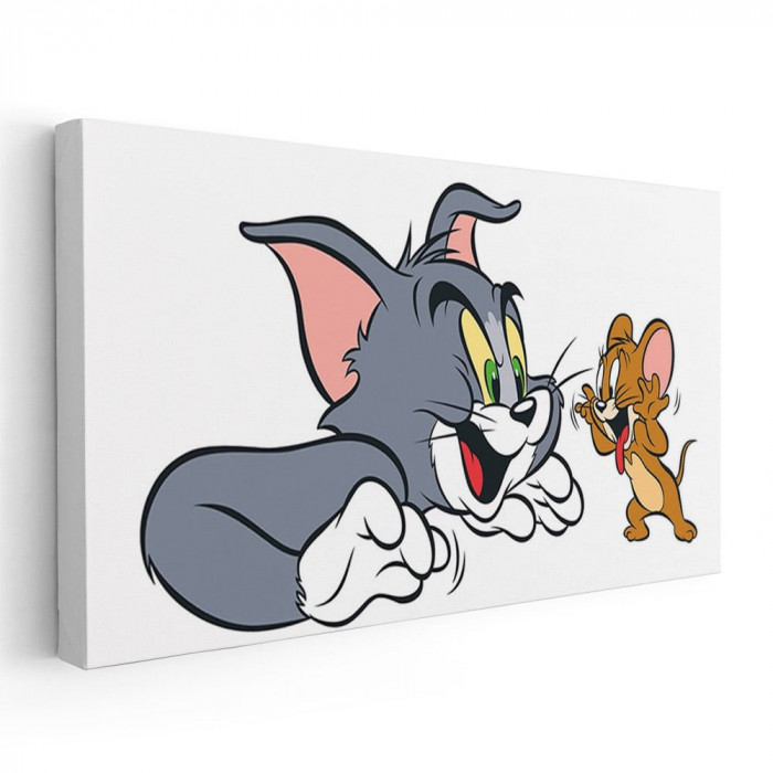 Tablou afis Tom si Jerry desene animate 2191 Tablou canvas pe panza CU RAMA 60x120 cm