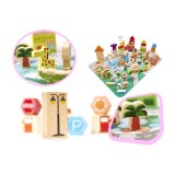 Set 120 Piese Blocuri Din Lemn Pentru Copii, Puzzel Educational