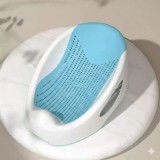 Suport pentru Baie Bebelusi Ergonomic, Protectie Soft-Touch Antiderapanta, Cu Indicator Nivel Apa, Uscare Rapida, 0-6 Luni , Albastru