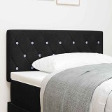 Cumpara ieftin Tablie LED cu benzi LED cu headboard Manual Negru 90 cm Catifea